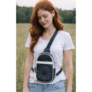 NEW Forever Young Bag Mini Crossbody Backpack Boho Black White Trendy Style
